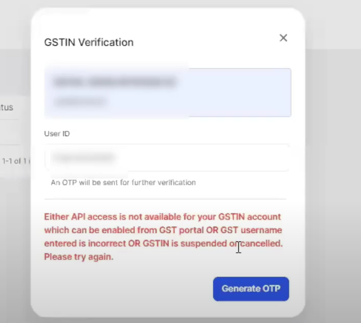 How to verify flipkart seller GST verification API error otp not received